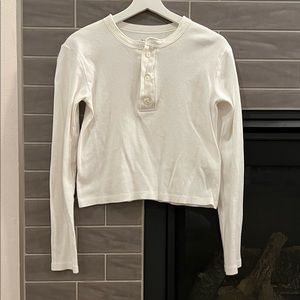 Brandy Melville White Top T-Shirt Long Sleeve